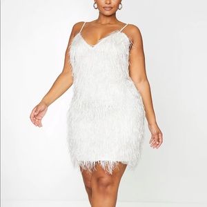 Cream Textured Bodycon Dress- NEW